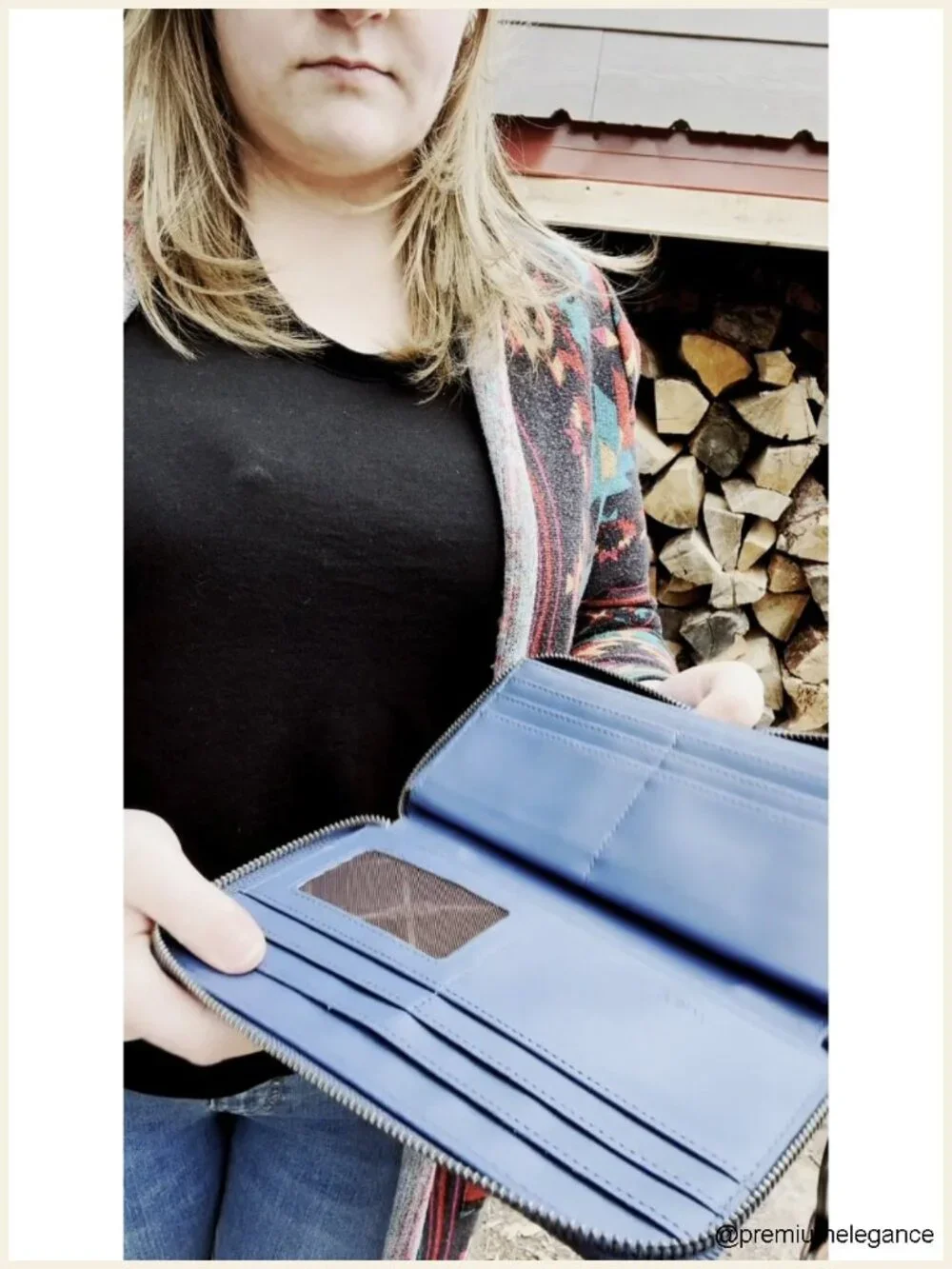 Canvas Western Aztec Credit Card Wristlet Clutch Wallet RFID